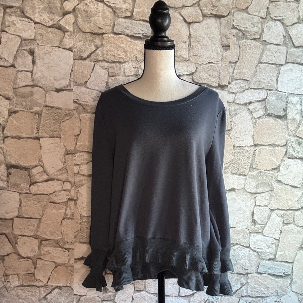 August Silk Blue Ruffle Shirt